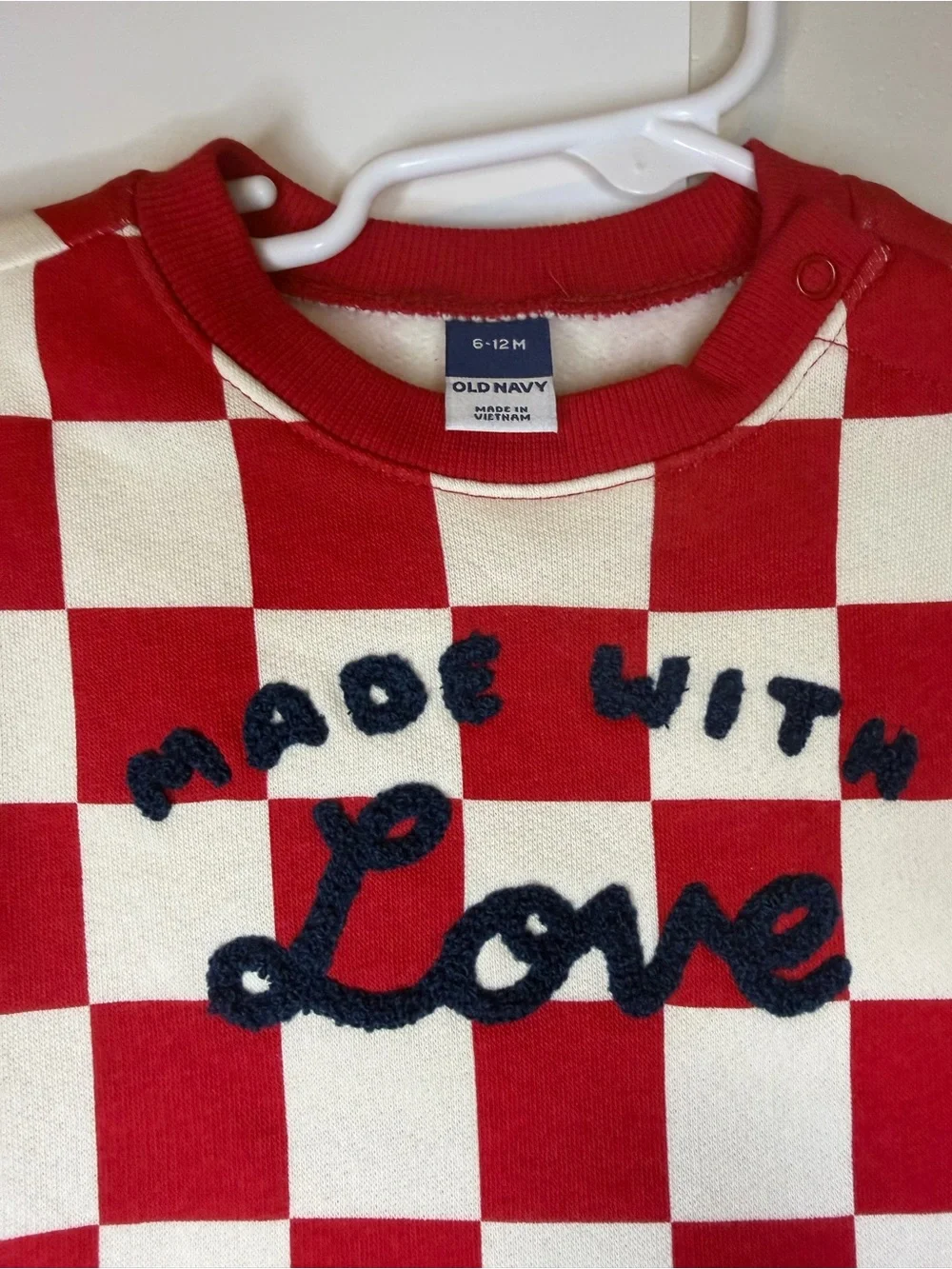 Old Navy Red & White Checker One-Piece Footie